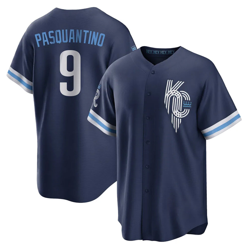 MATTH KC.Royals #9 Vinnie Pasquantino Player Navy City Connect Home Game Stitched Jerseys