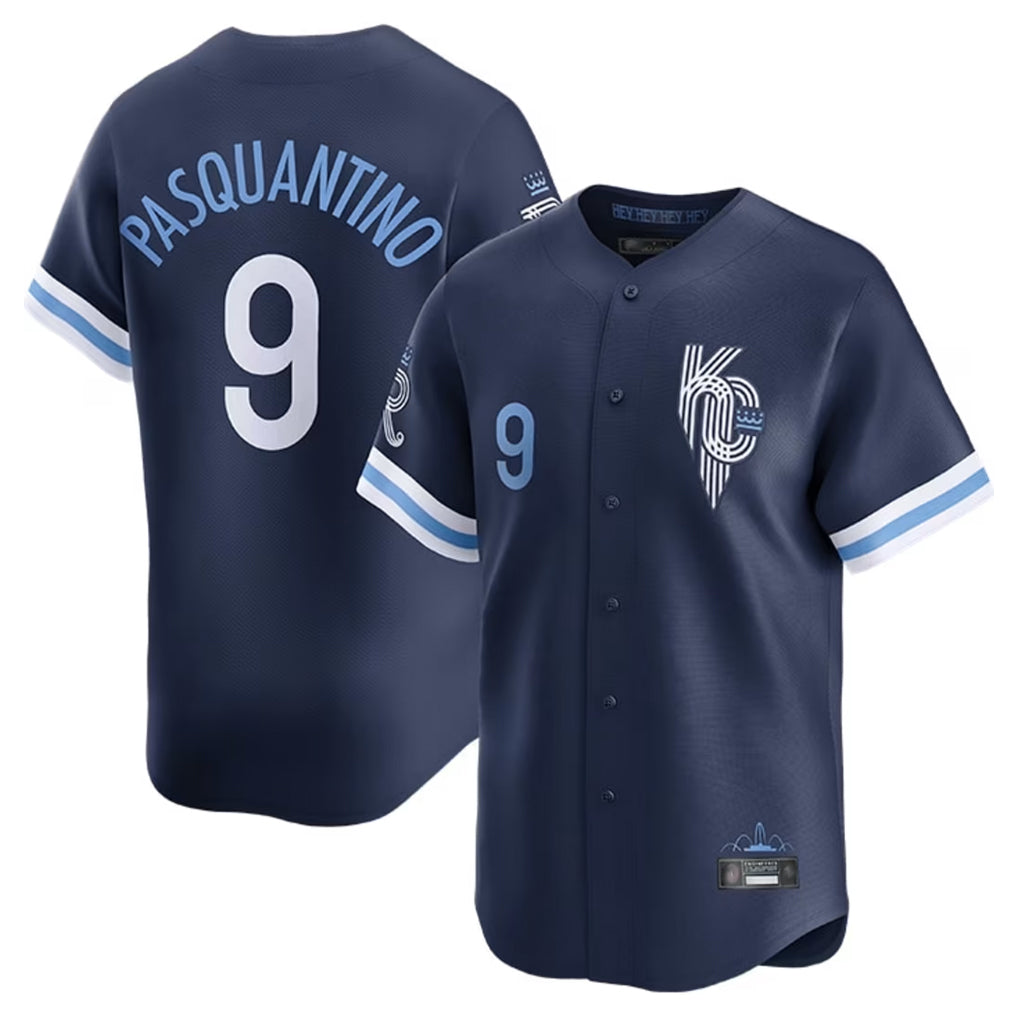 MATTH KC.Royals #9 Vinnie Pasquantino Player Navy City Connect Limited Home Stitched Jerseys