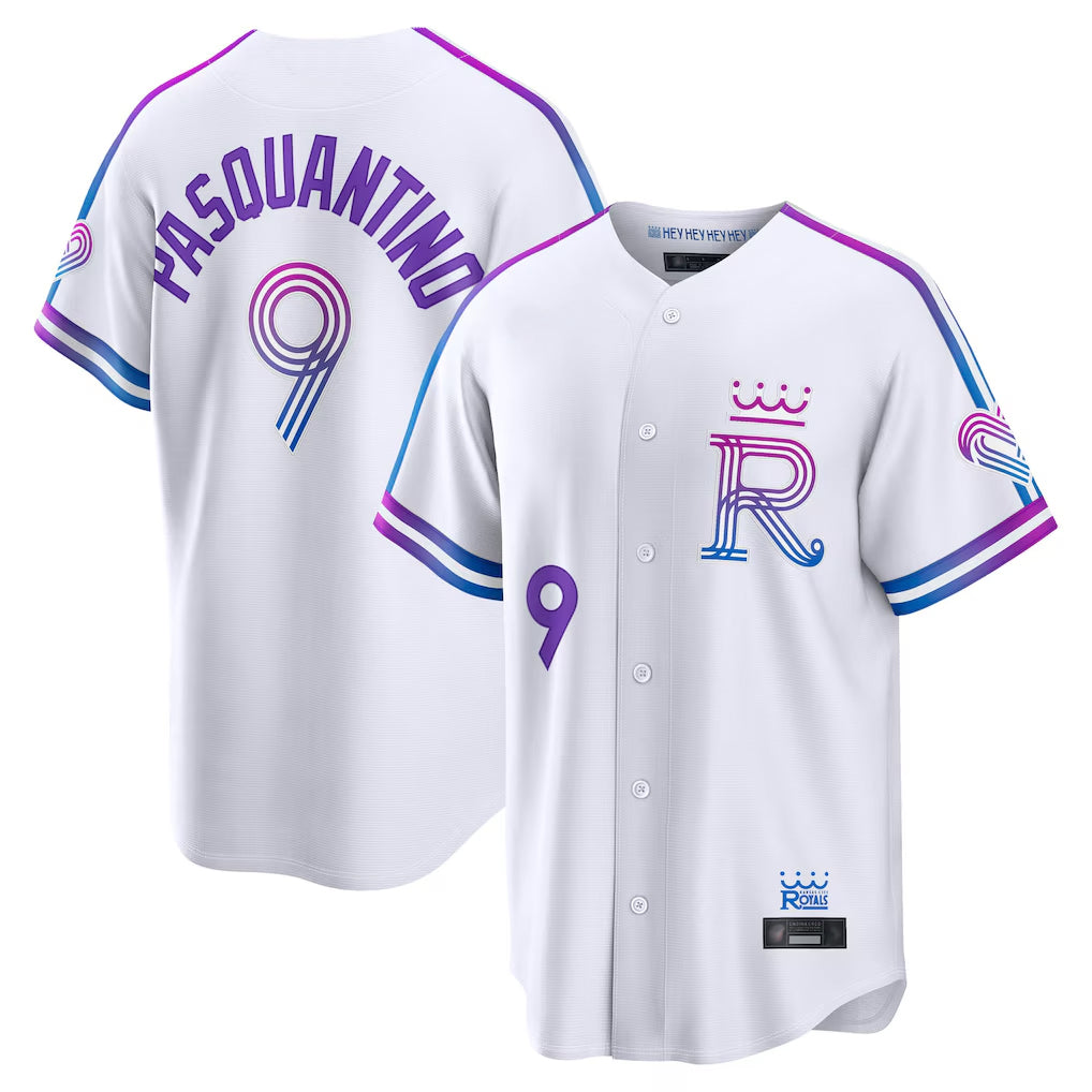 MATTH KC.Royals #9 Vinnie Pasquantino Player White 2026 City Connect Limited Home Stitched Jerseys