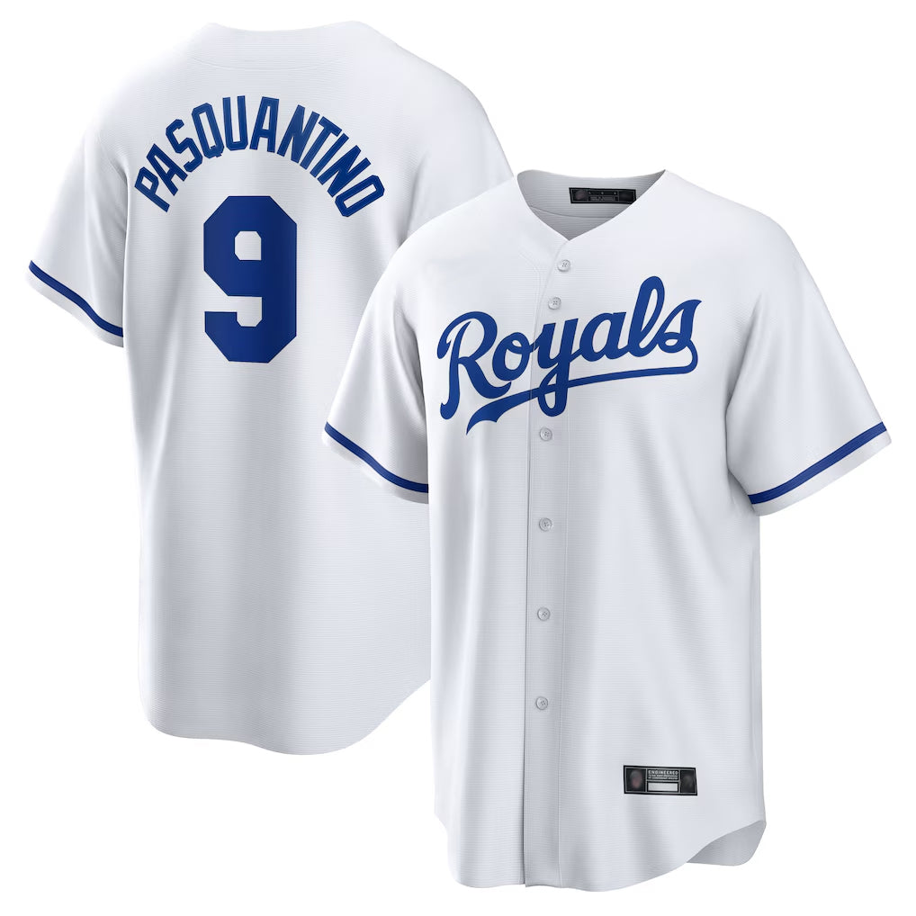 MATTH KC.Royals #9 Vinnie Pasquantino Player White Home Game Stitched Jerseys