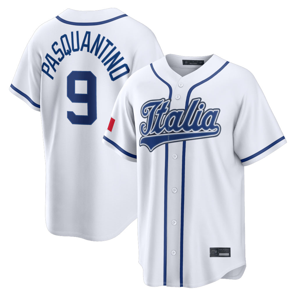 MATTH KC.Royals #9 Vinnie Pasquantino Player White Italy 2026 WBC Classic Home Stitched Jerseys