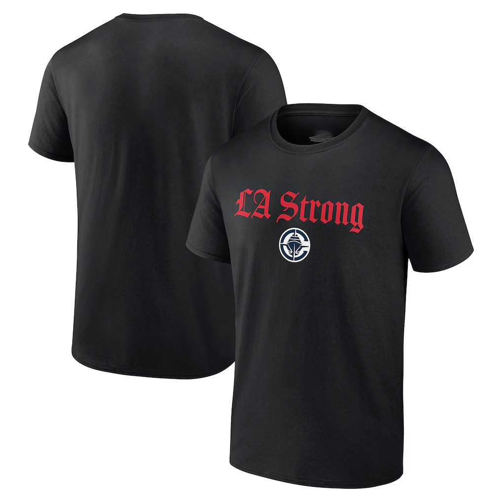 MATTH LA.Clippers Black LA Strong T-Shirt Stitched Jerseys