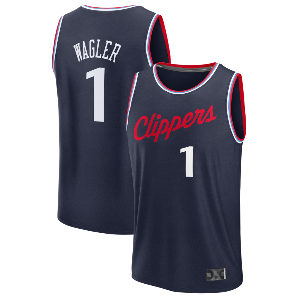 MATTH LA.Clippers #1 Keaton Wagler Navy Draft First Round Pick Fast Break Stitched Jerseys - Icon Edition
