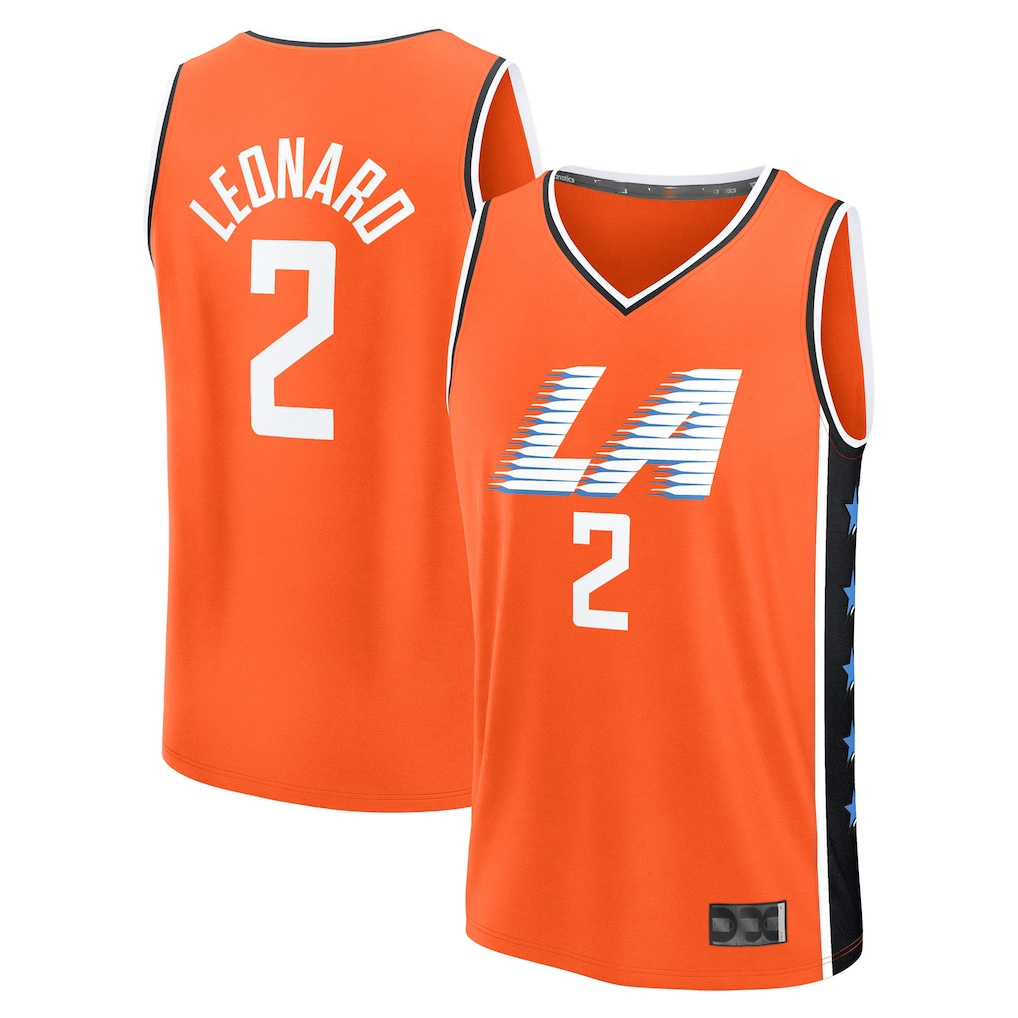 MATTH LA.Clippers #2 Kawhi Leonard Orange 2025-2026 City Edition Fast Break Stitched Jerseys