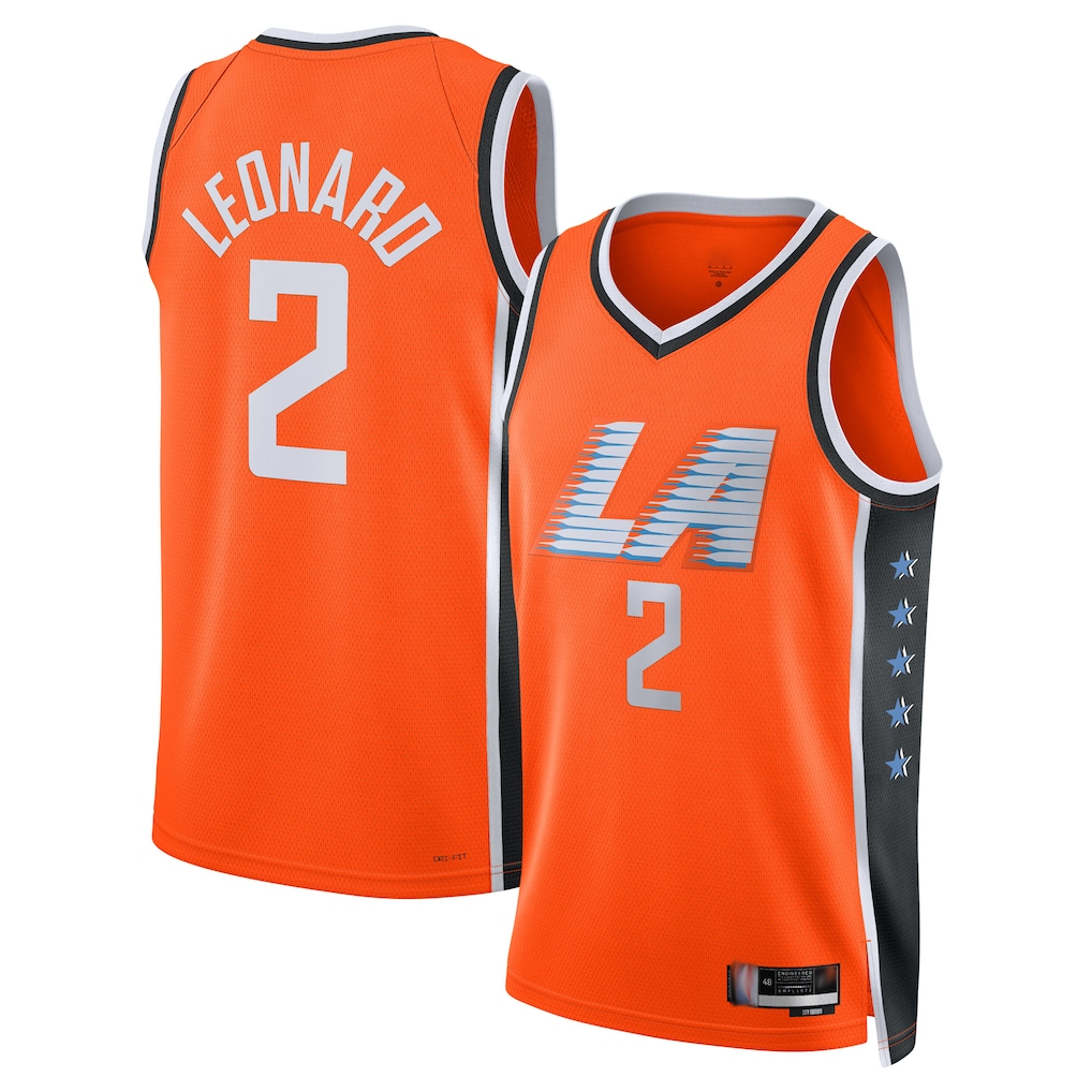 MATTH LA.Clippers #2 Kawhi Leonard Orange 2025-2026 Swingman Stitched Jerseys - City Edition