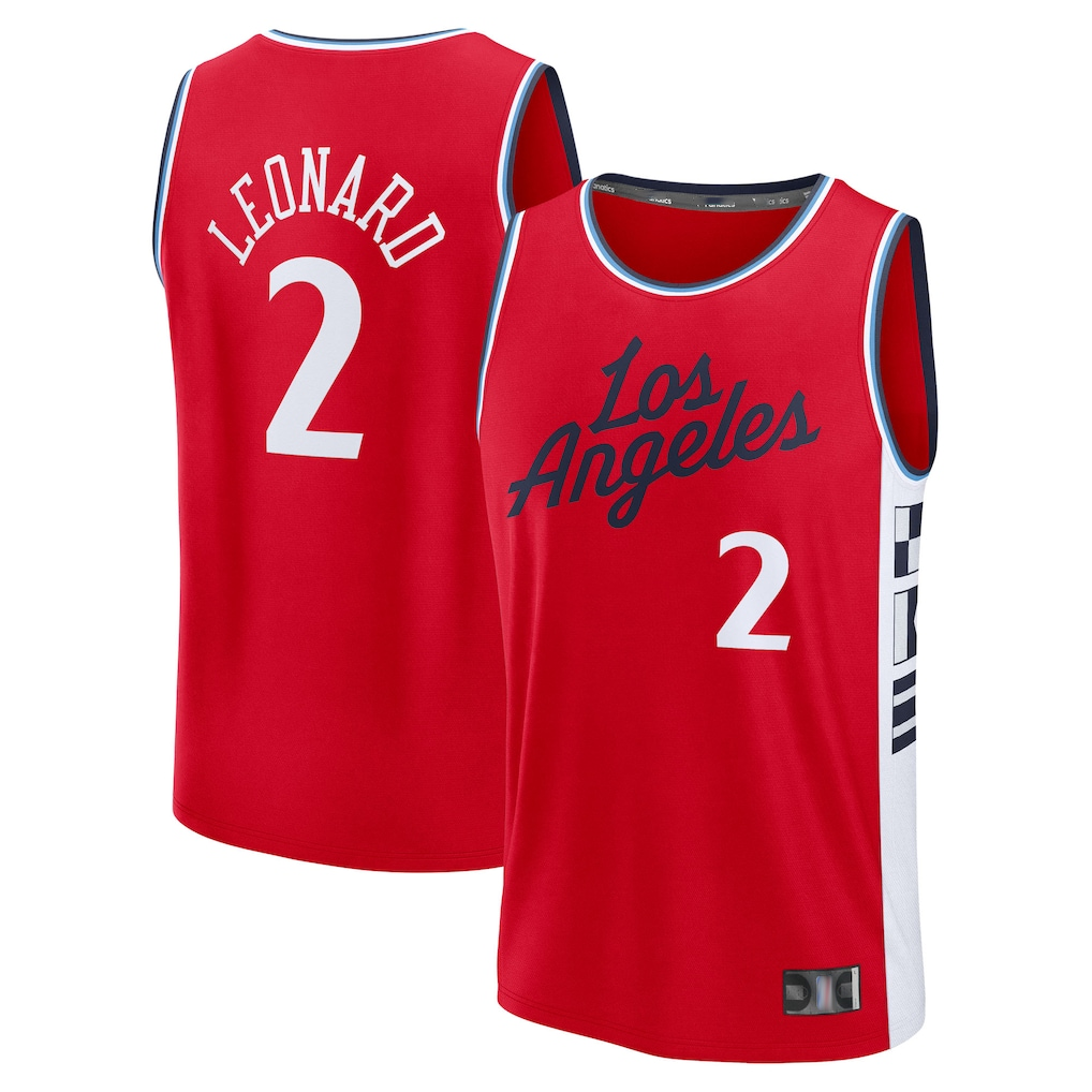 MATTH LA.Clippers #2 Kawhi Leonard Red Fast Break Replica Player Stitched Jerseys- Statement Edition