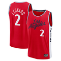 MATTH LA.Clippers #2 Kawhi Leonard Red Fast Break Replica Player Stitched Jerseys- Statement Edition