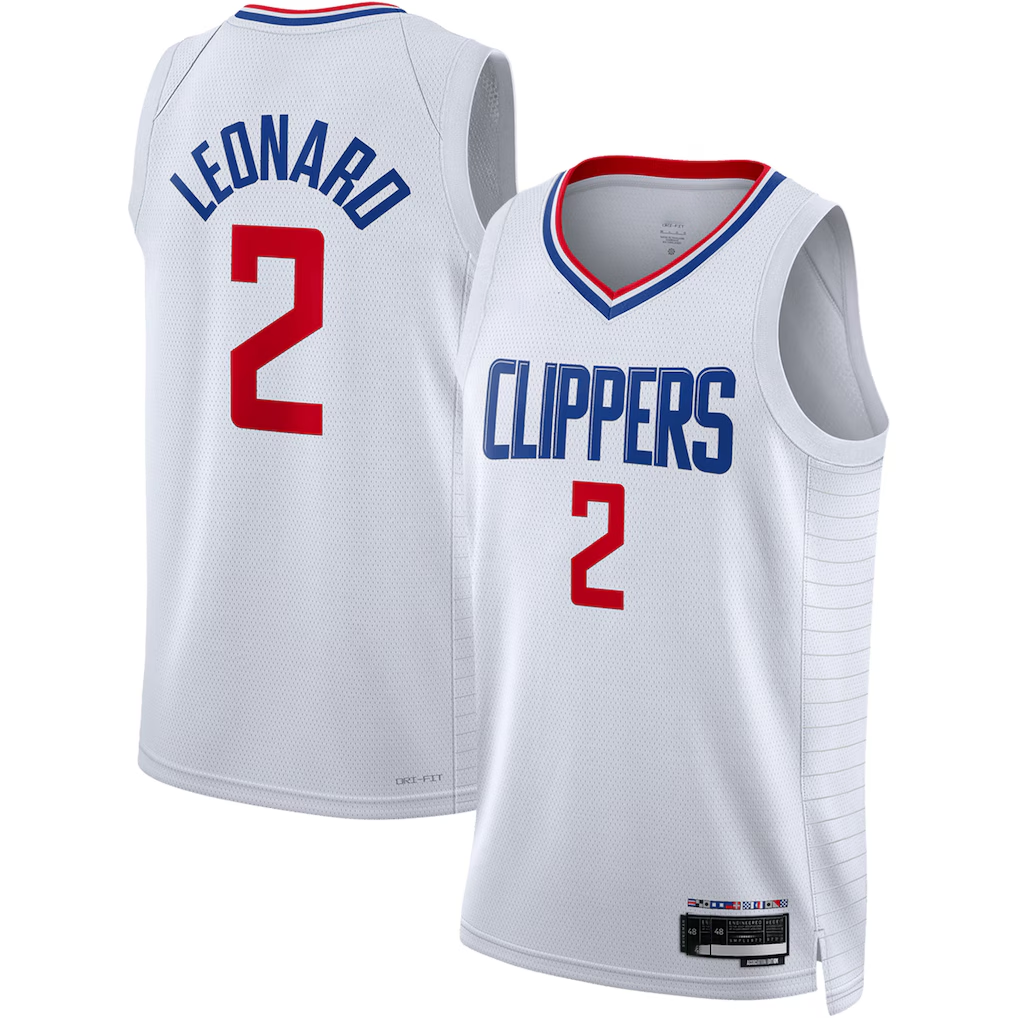 MATTH LA.Clippers #2 Kawhi Leonard White Swingman Stitched Jerseys - Association Edition