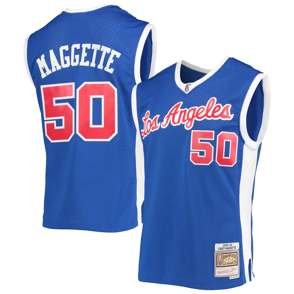 MATTH LA.Clippers #50 Corey Maggette Mitchell & Ness Royal 2002-2003 Hardwood Classics Swingman Stitched Jerseys