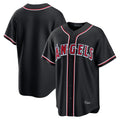 MATTH LA.Angels Black Fashion Out Home Game Blank Player Stitched Jerseys
