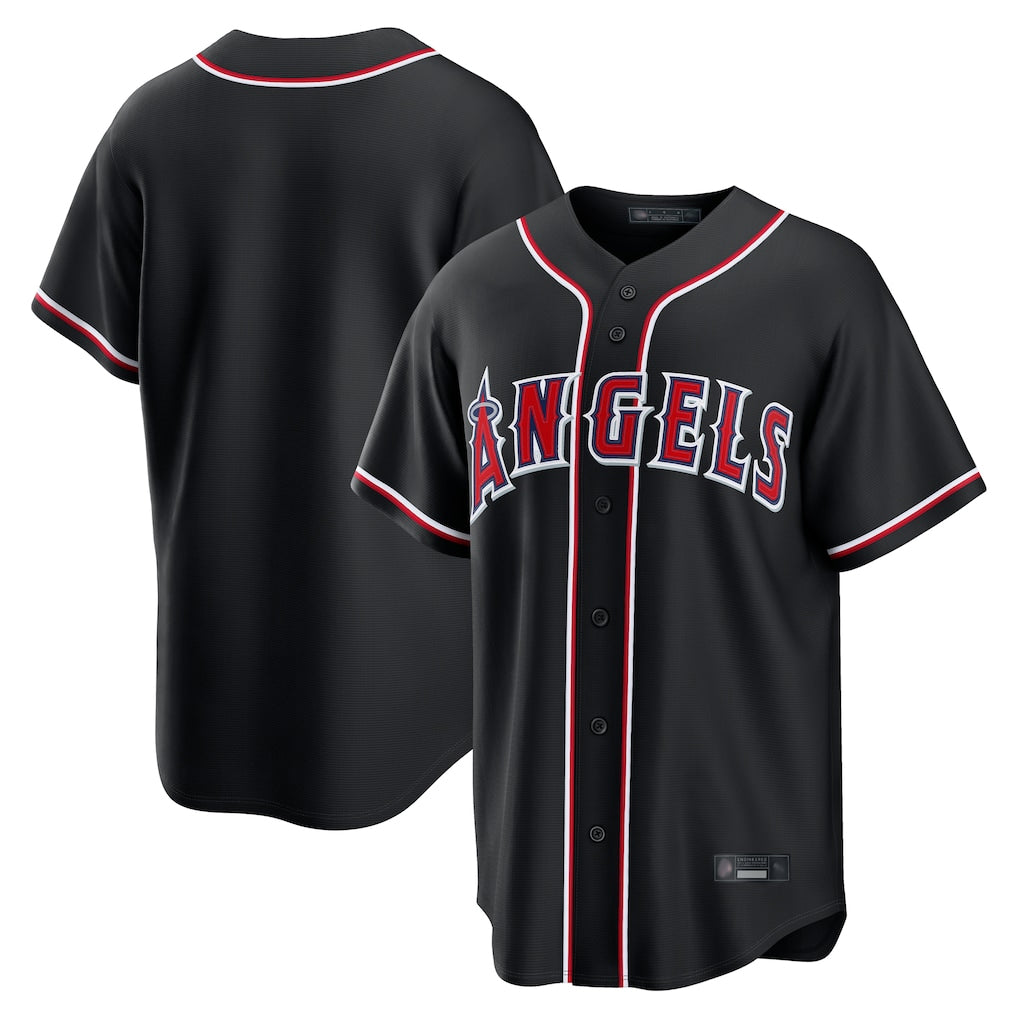 MATTH LA.Angels Black Fashion Out Home Game Blank Player Stitched Jerseys