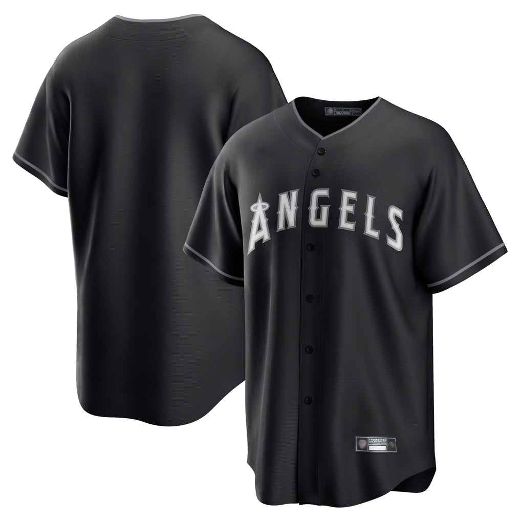 MATTH LA.Angels Black Lights Out Fashion T-shirt Blank Player Stitched Jerseys