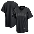 MATTH LA.Angels Black Pitch Fashion Blank Player T-shirt Stitched Jerseys