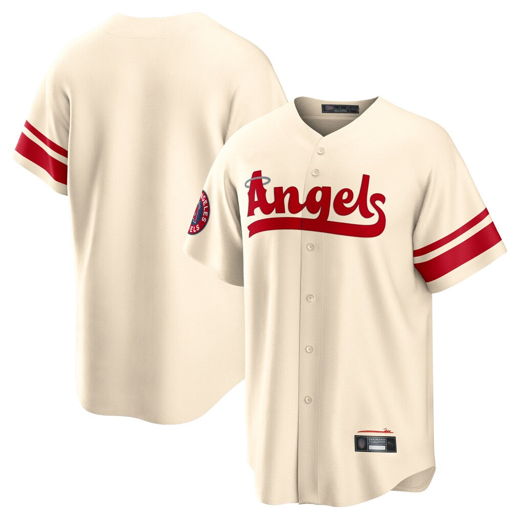 MATTH LA.Angels Cream City Connect Home Blank Player Stitched Jerseys
