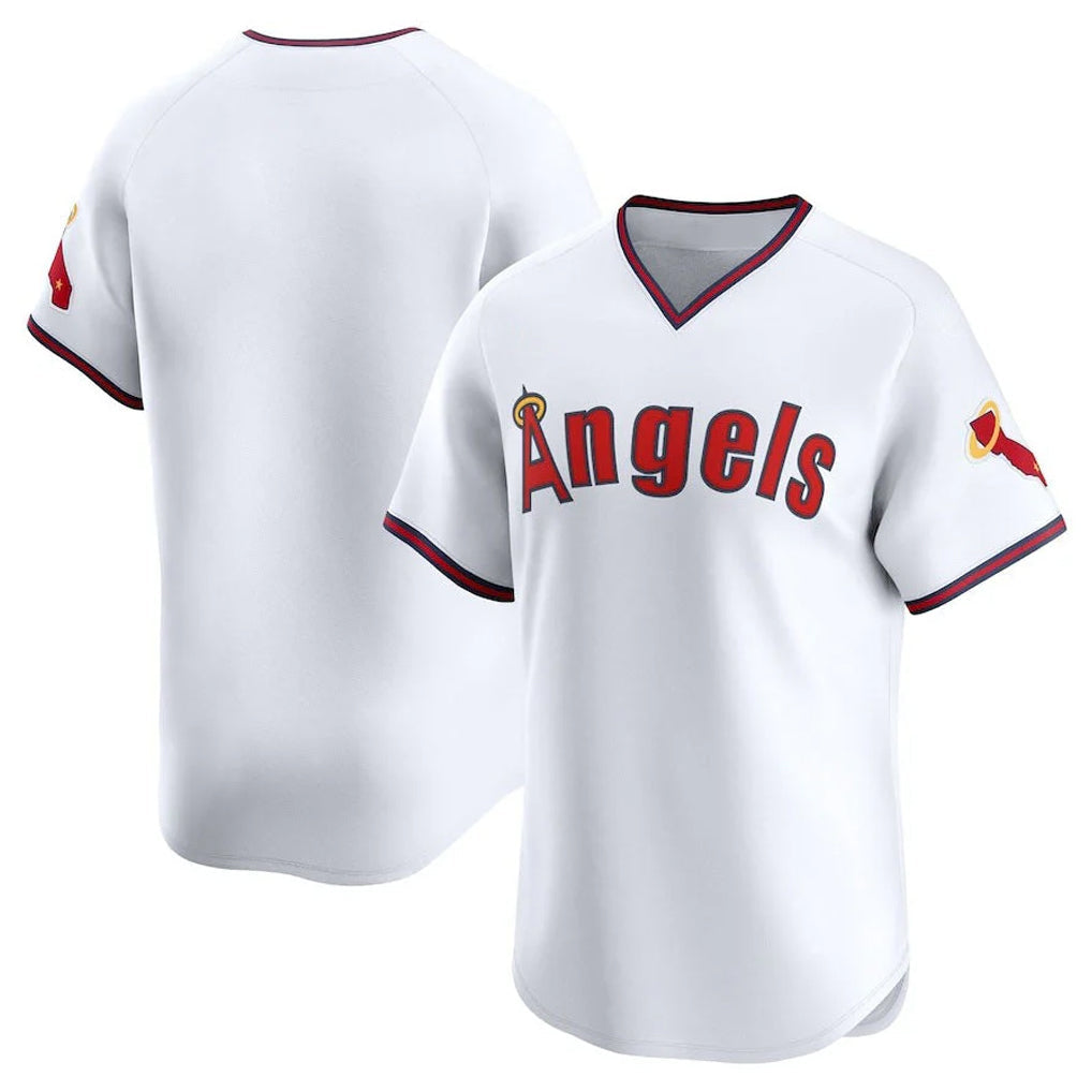 MATTH LA.Angels White T-shirt Home Limited Blank Player Stitched Jerseys