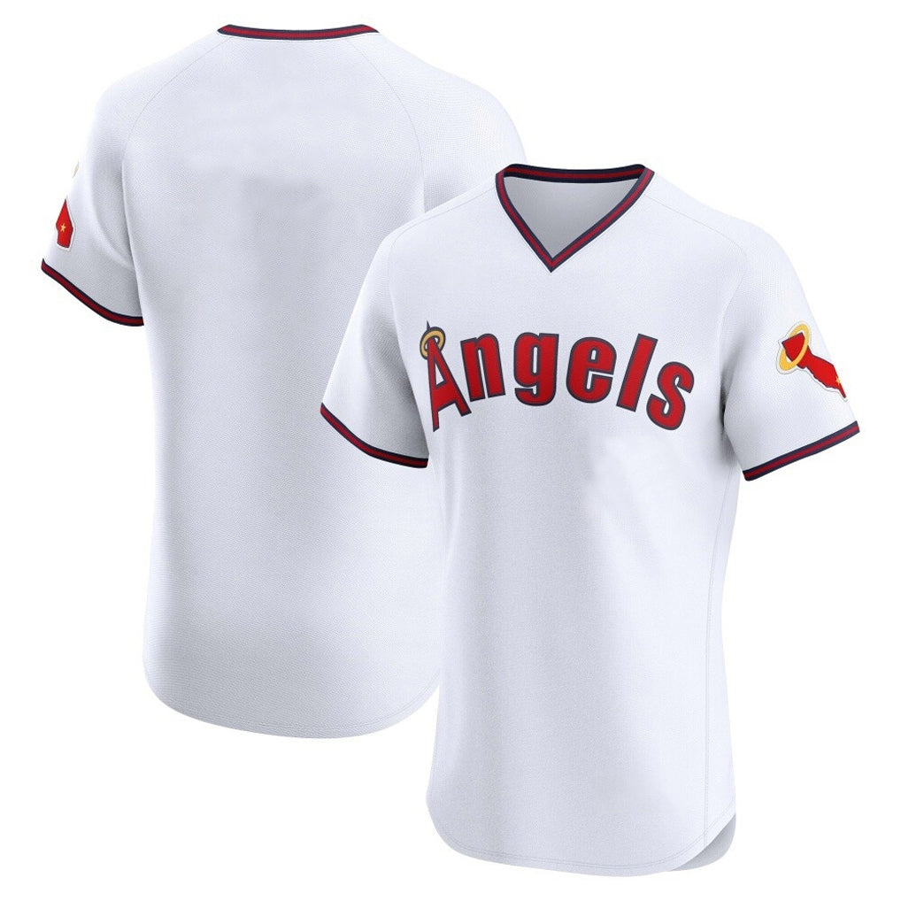 MATTH LA.Angels White T-shirt Home Limited Elite Blank Player Stitched Jerseys