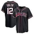 MATTH LA.Angels #12 Jorge Soler Player Black Fashion Out Home Game Stitched Jerseys