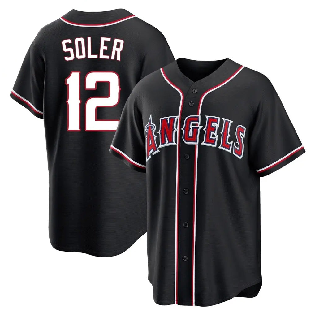 MATTH LA.Angels #12 Jorge Soler Player Black Fashion Out Home Game Stitched Jerseys