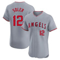 MATTH LA.Angels #12 Jorge Soler Player Gray Home Limited Elite Stitched Jerseys