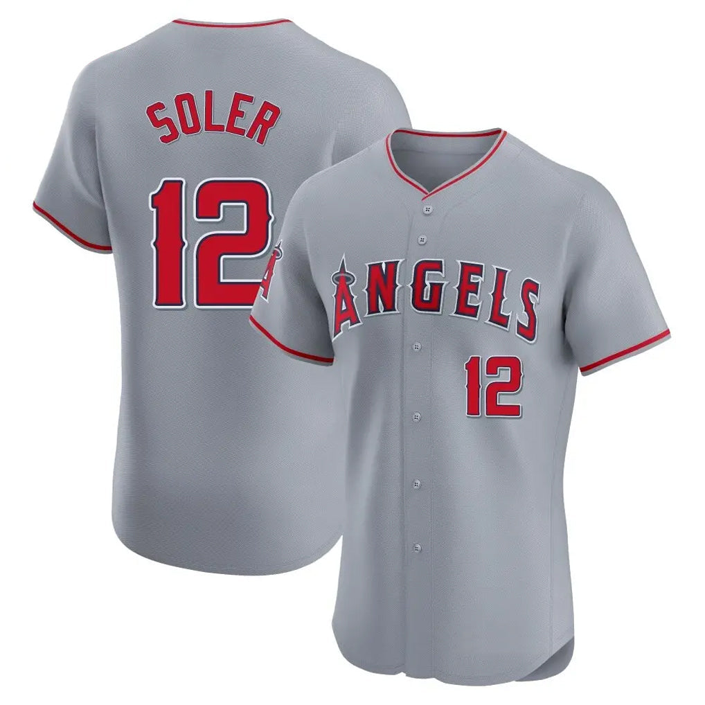 MATTH LA.Angels #12 Jorge Soler Player Gray Home Limited Elite Stitched Jerseys