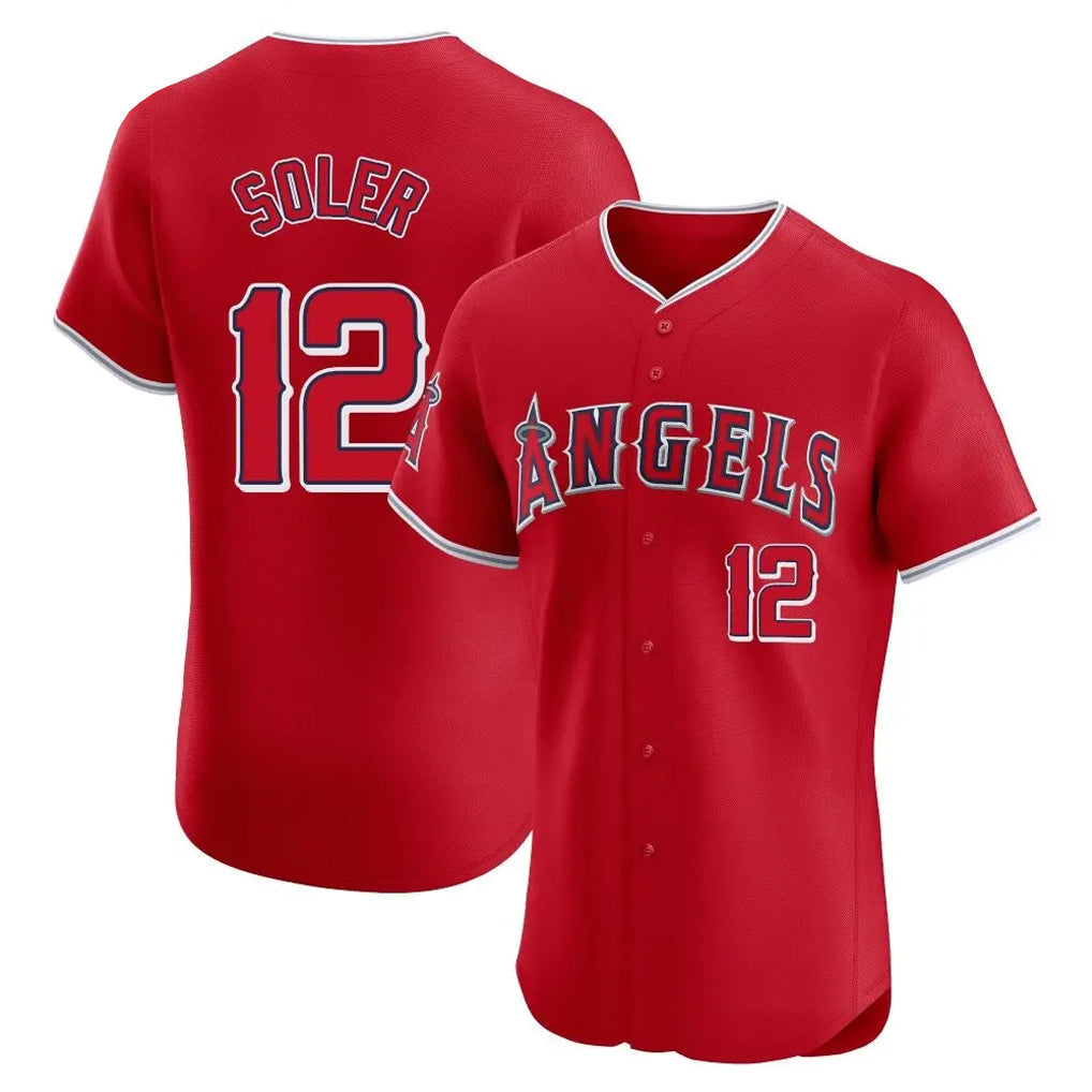 MATTH LA.Angels #12 Jorge Soler Player Red Home Limited Elite Stitched Jerseys