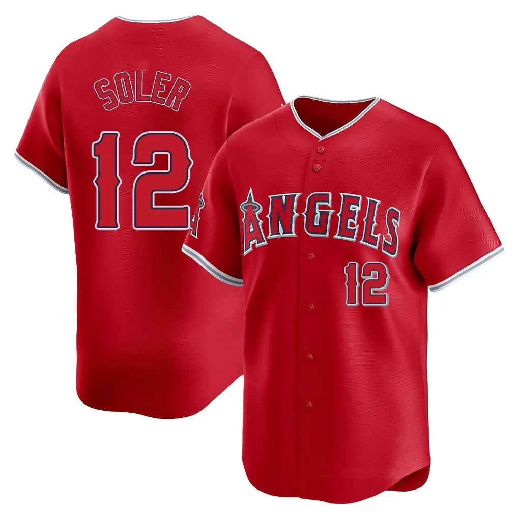 MATTH LA.Angels #12 Jorge Soler Player Red Home Limited Stitched Jerseys