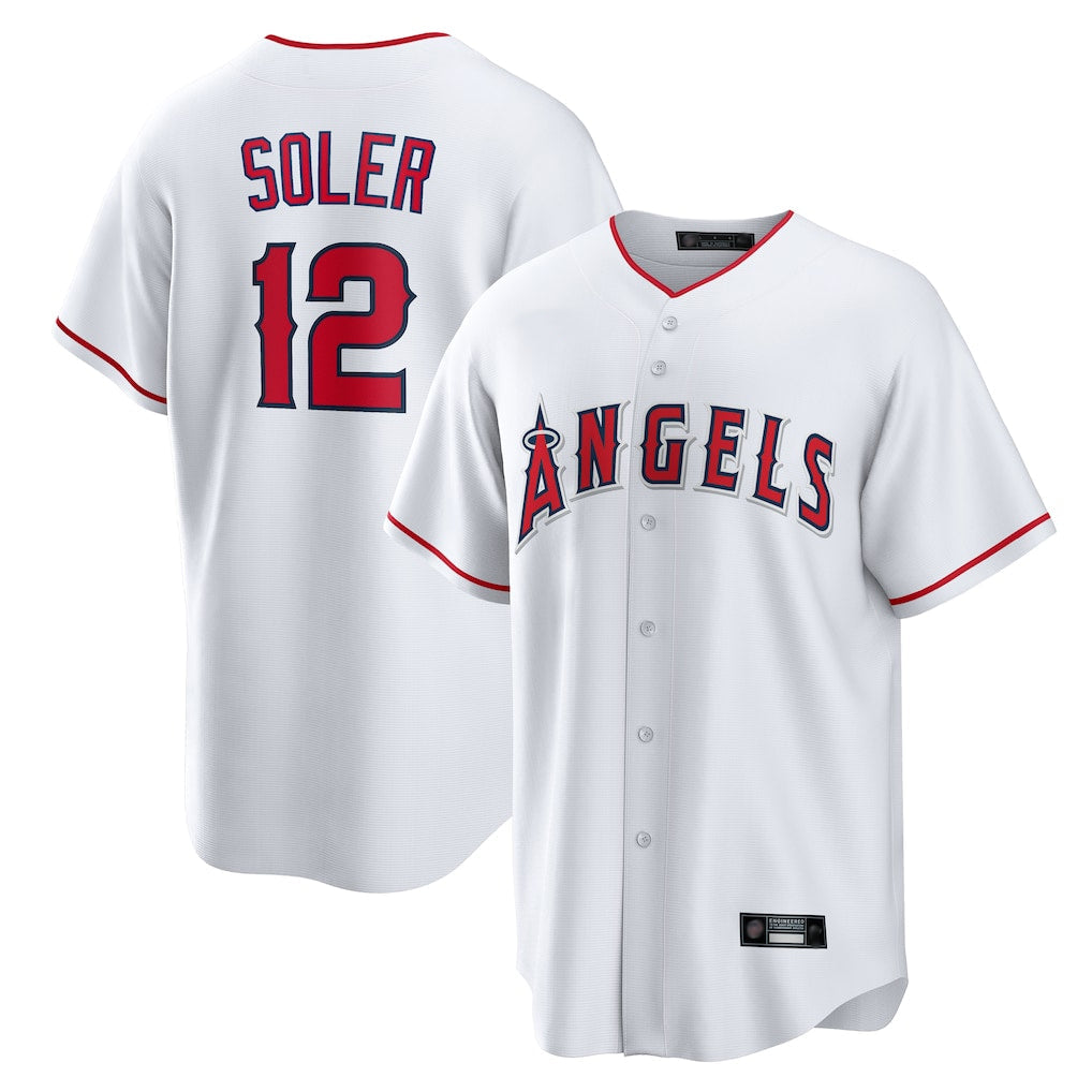MATTH LA.Angels #12 Jorge Soler Player White Home Game Stitched Jerseys
