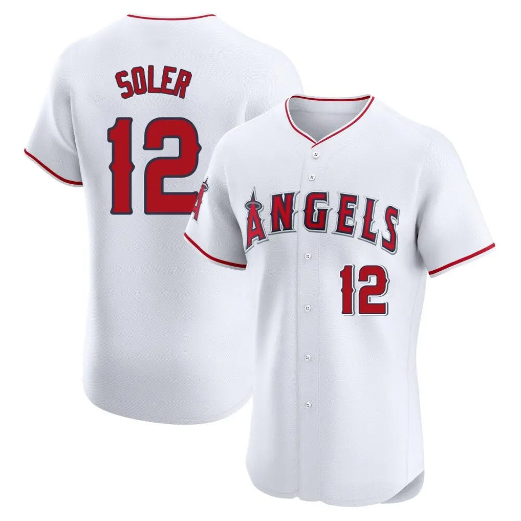 MATTH LA.Angels #12 Jorge Soler Player White Limited Elite Stitched Home Jerseys