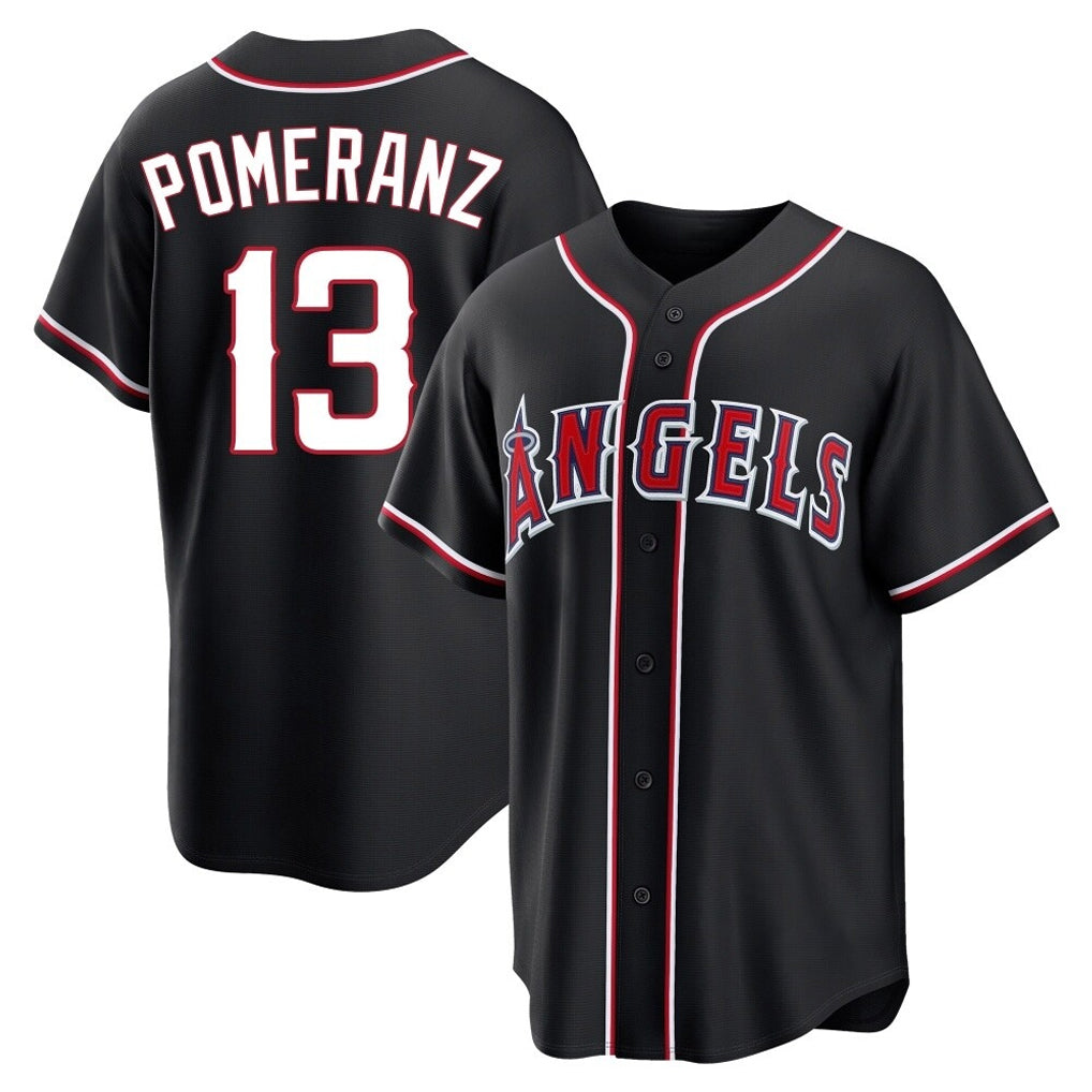 MATTH LA.Angels #13 Drew Pomeranz Player Black Fashion Out Home Game Stitched Jerseys