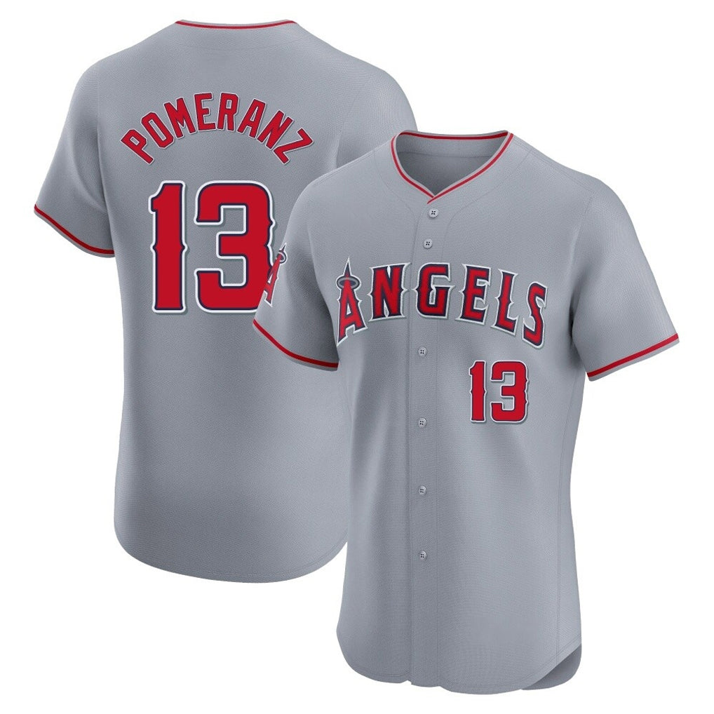 MATTH LA.Angels #13 Drew Pomeranz Player Gray Home Limited Elite Stitched Jerseys