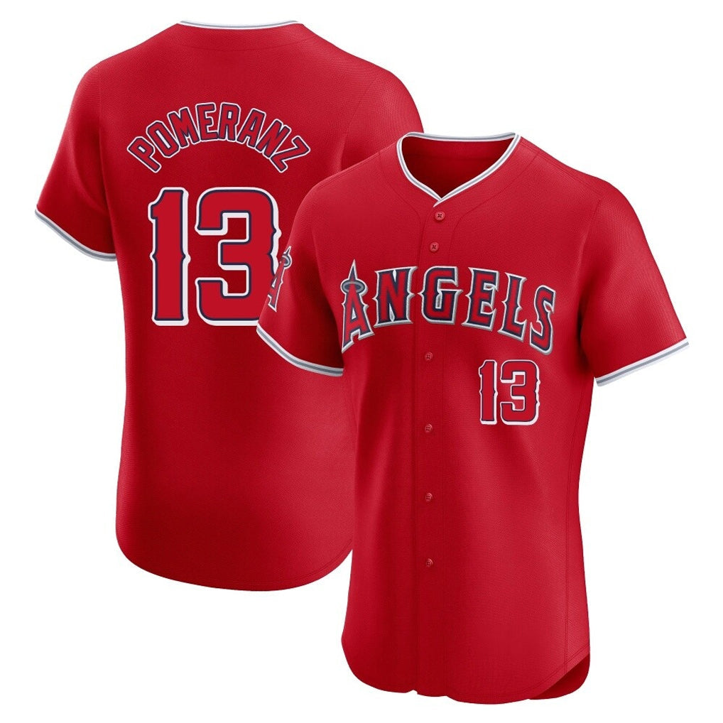 MATTH LA.Angels #13 Drew Pomeranz Player Red Home Limited Elite Stitched Jerseys