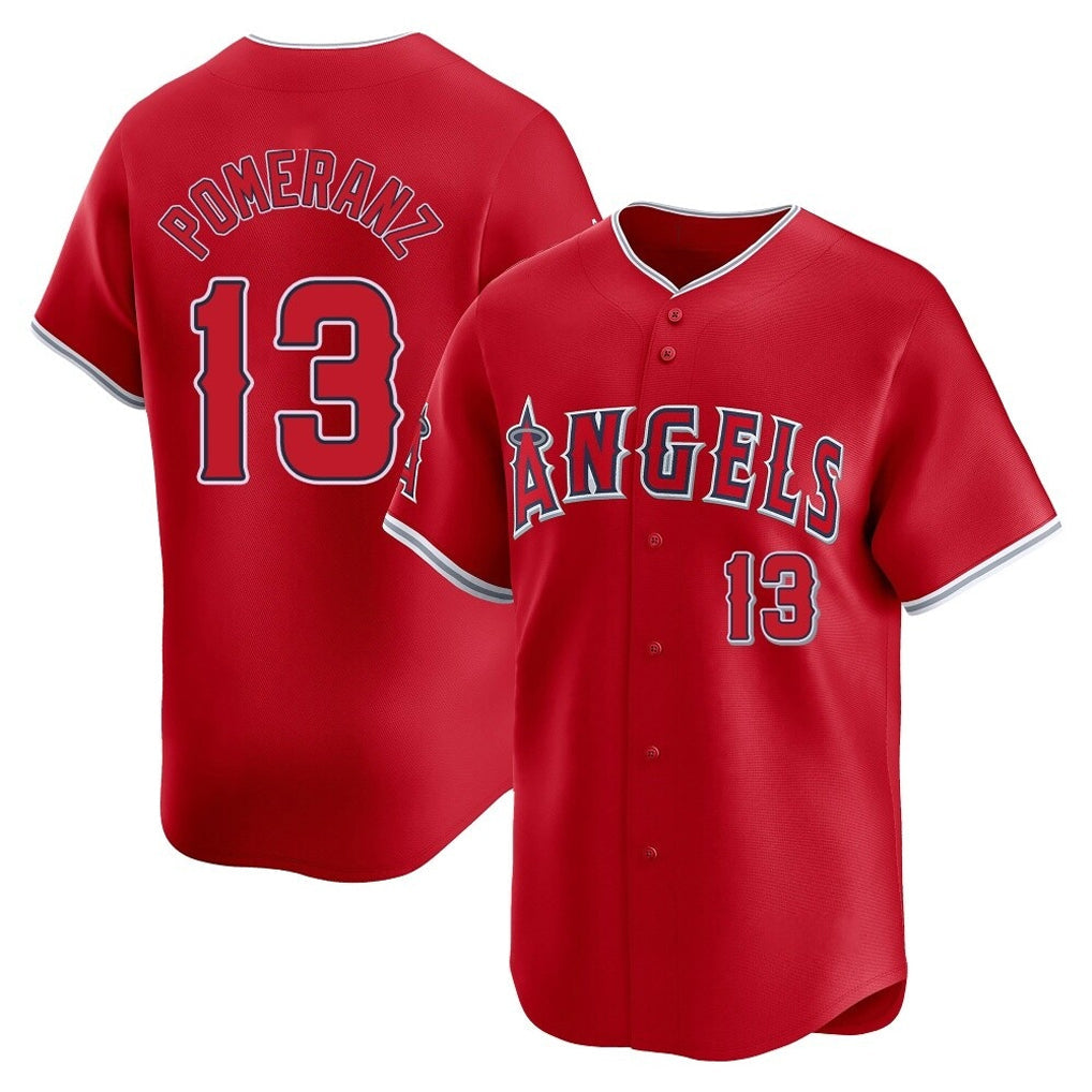 MATTH LA.Angels #13 Drew Pomeranz Player Red Home Limited Stitched Jerseys
