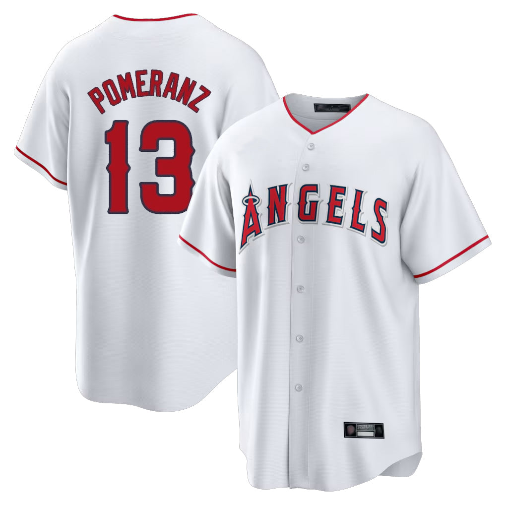 MATTH LA.Angels #13 Drew Pomeranz Player White Home Game Stitched Jerseys