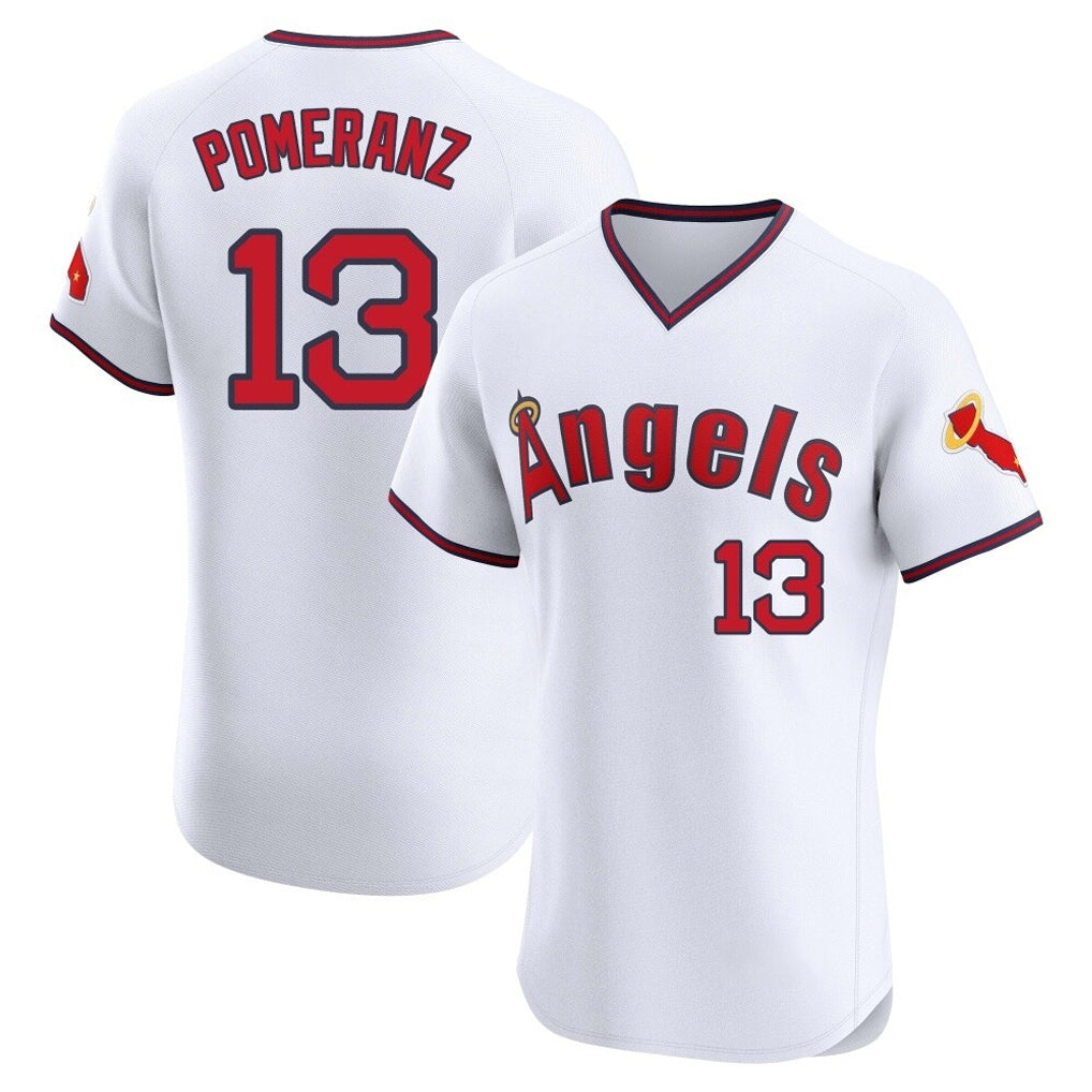 MATTH LA.Angels #13 Drew Pomeranz Player White T-shirt Home Limited Elite Stitched Jerseys