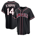 MATTH LA.Angels #14 Logan O'Hoppe Player Black Fashion Out Home Game Stitched Jerseys