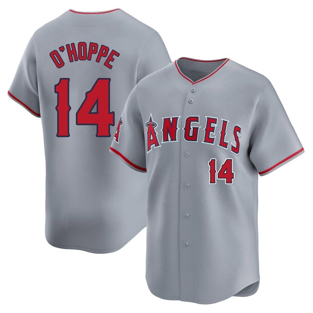 MATTH LA.Angels #14 Logan O'Hoppe Player Gray Home Limited Stitched Jerseys