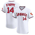 MATTH LA.Angels #14 Logan O'Hoppe Player White T-shirt Home Limited Elite Stitched Jerseys