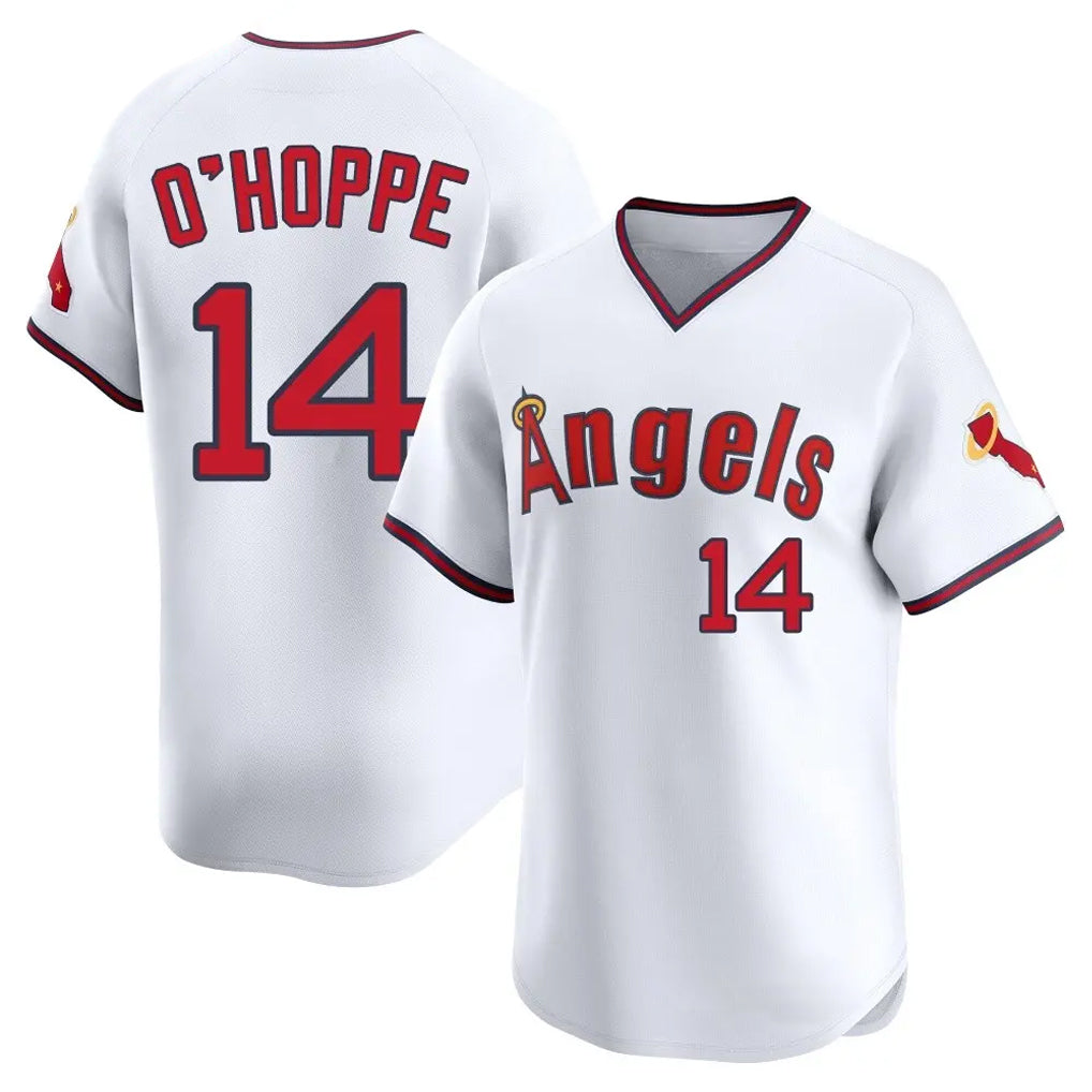 MATTH LA.Angels #14 Logan O'Hoppe Player White T-shirt Home Limited Stitched Jerseys