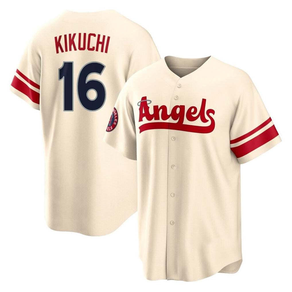 MATTH LA.Angels #16 Yusei Kikuchi Player Cream City Connect Home Stitched Jerseys