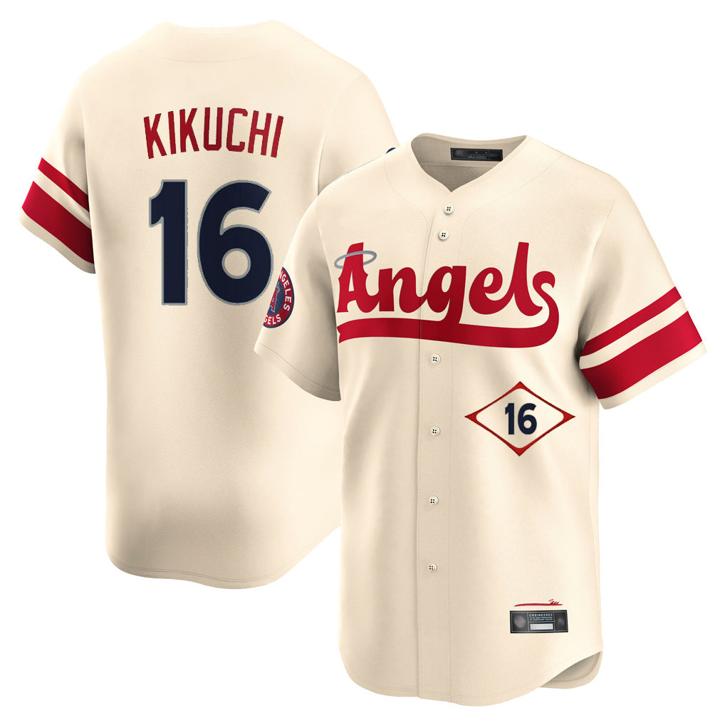 MATTH LA.Angels #16 Yusei Kikuchi Player Cream City Connect Limited Home Stitched Jerseys
