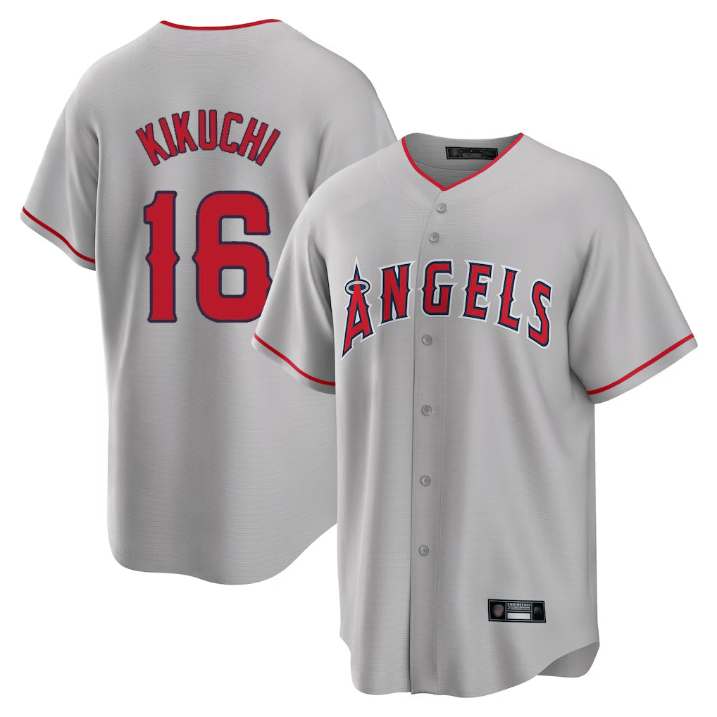 MATTH LA.Angels #16 Yusei Kikuchi Player Gray Home Game Stitched Jerseys