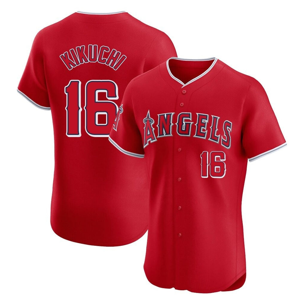 MATTH LA.Angels #16 Yusei Kikuchi Player Red Home Limited Elite Stitched Jerseys