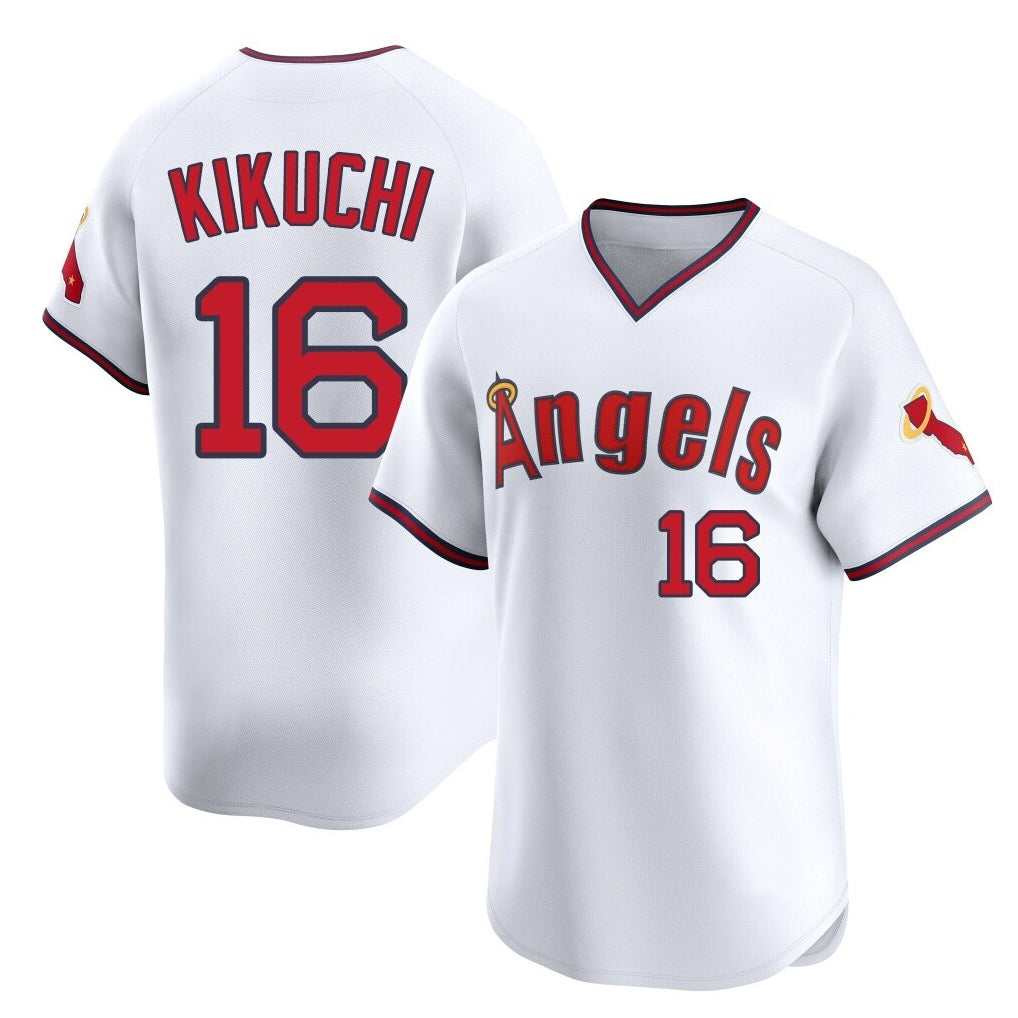 MATTH LA.Angels #16 Yusei Kikuchi Player White T-shirt Home Limited Stitched Jerseys