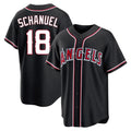 MATTH LA.Angels #18 Nolan Schanuel Player Black Fashion Out Home Game Stitched Jerseys