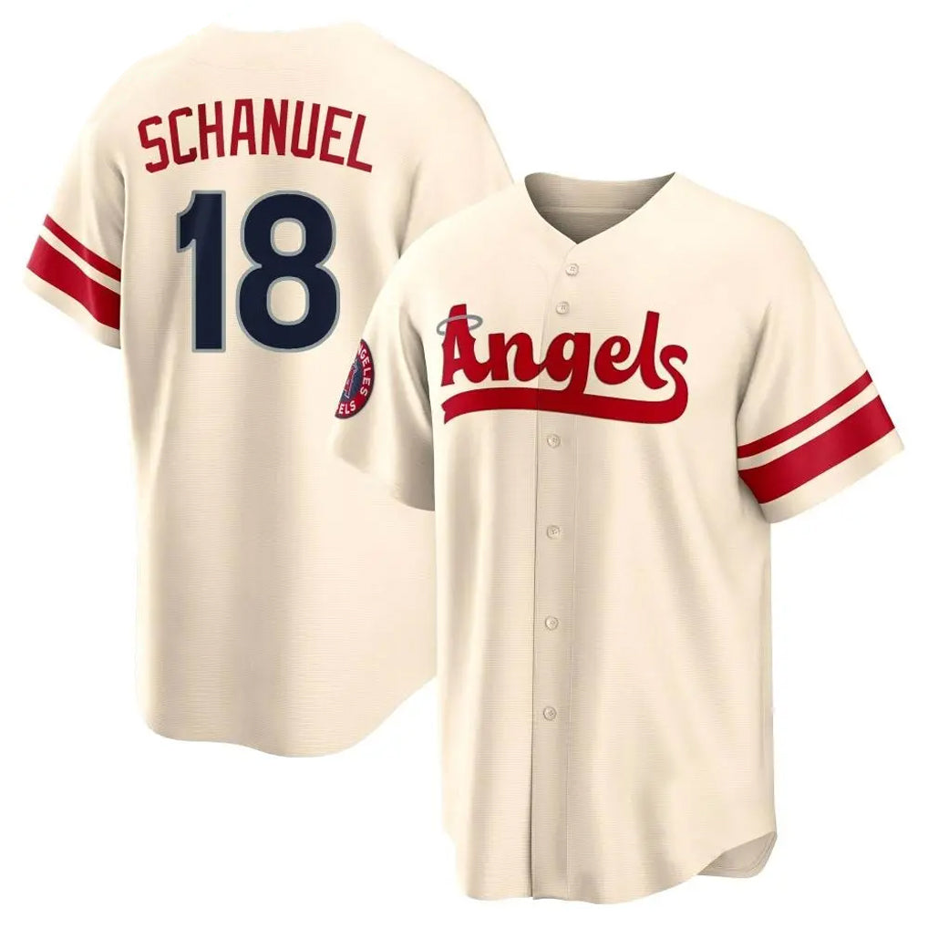 MATTH LA.Angels #18 Nolan Schanuel Player Cream City Connect Home Stitched Jerseys