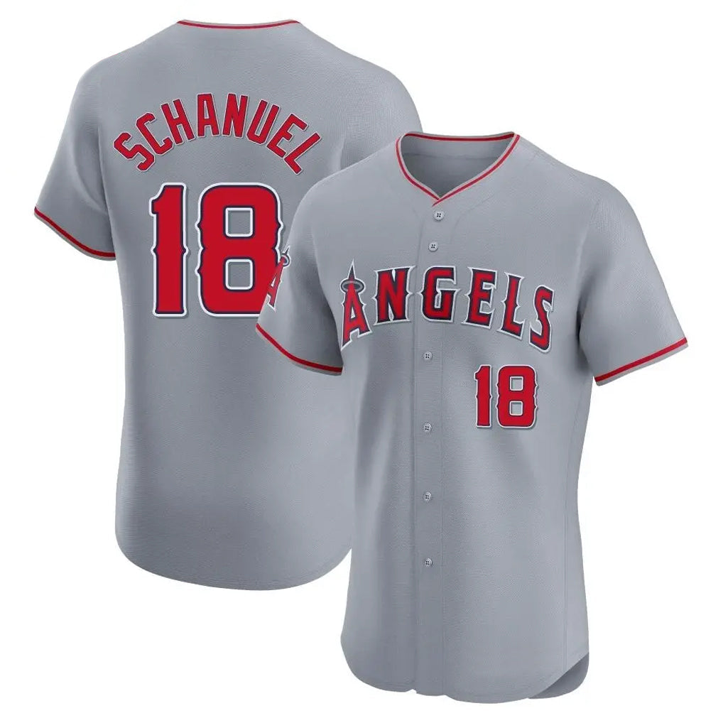 MATTH LA.Angels #18 Nolan Schanuel Player Gray Home Limited Elite Stitched Jerseys