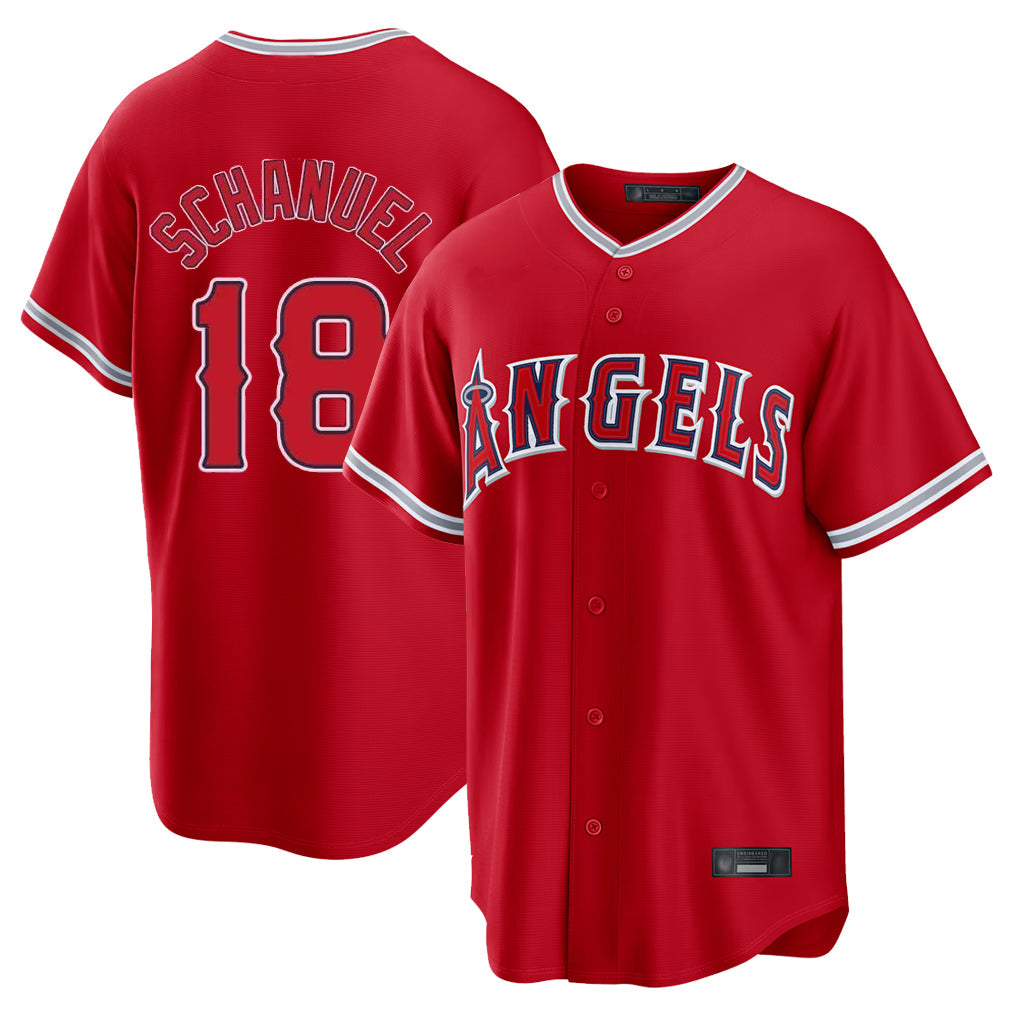 MATTH LA.Angels #18 Nolan Schanuel Player Red Home Game Stitched Jerseys