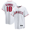MATTH LA.Angels #18 Nolan Schanuel Player White Home Game Stitched Jerseys