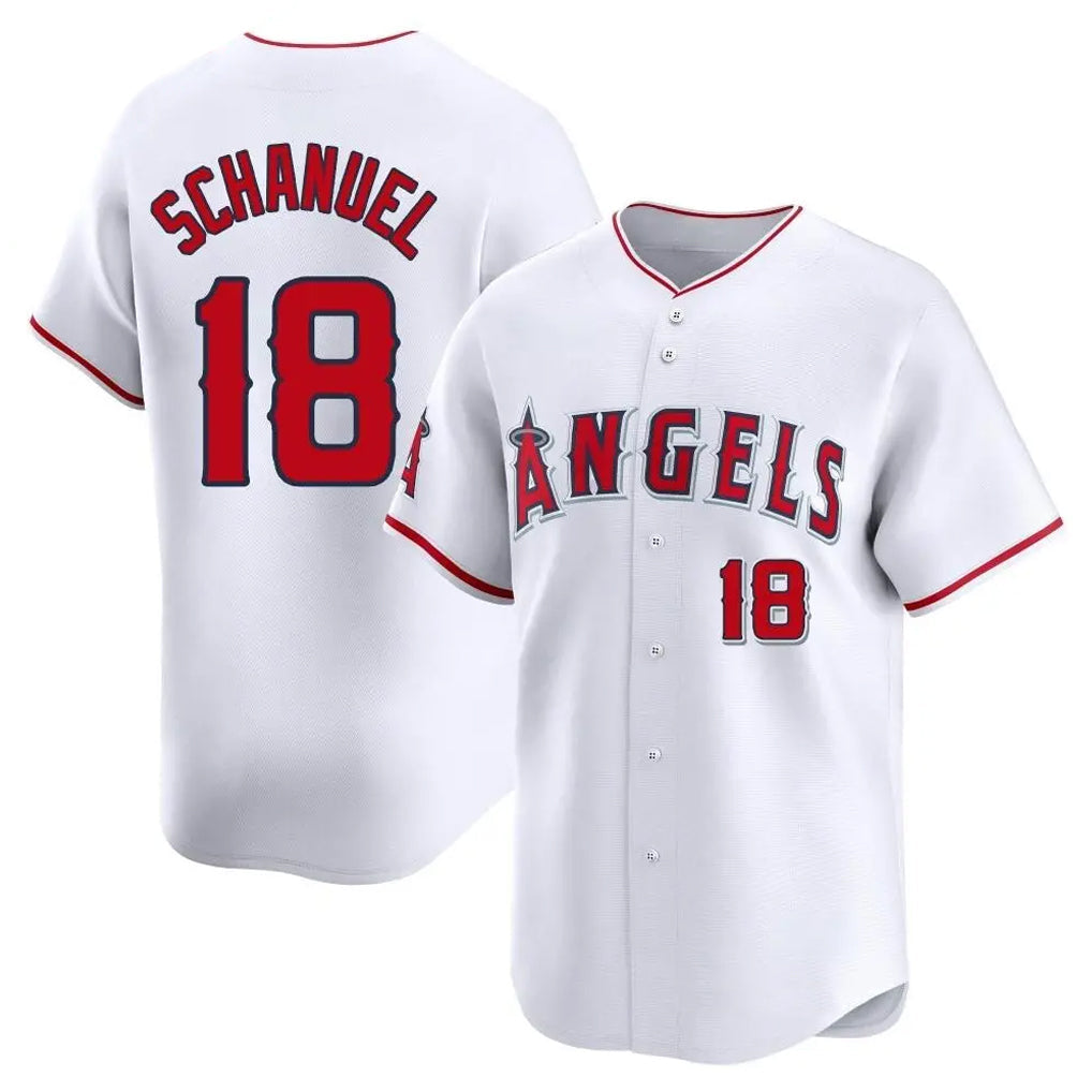 MATTH LA.Angels #18 Nolan Schanuel Player White Limited Home Stitched Jerseys