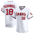 MATTH LA.Angels #18 Nolan Schanuel Player White T-shirt Home Limited Stitched Jerseys